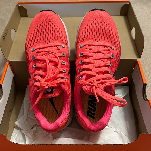 Nike Wms Air Zoom Pegasus 34 Hot Punch/Thunder Blue Low Top Mesh Running - sz 6 - Picture 1 of 8